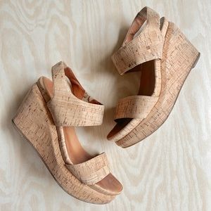 Gentle Souls Juniper Berry Cork Wedges 7.5
